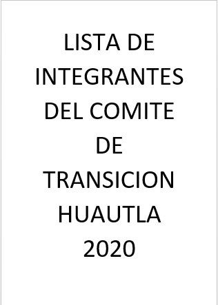 LISTA DE INTEGRANTES DEL COMITE 20