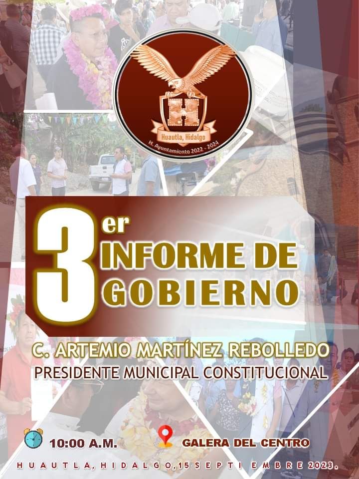 3cer INFORME DE GOBIERNO MUNICIPAL DE HUAUTLA, HIDALGO