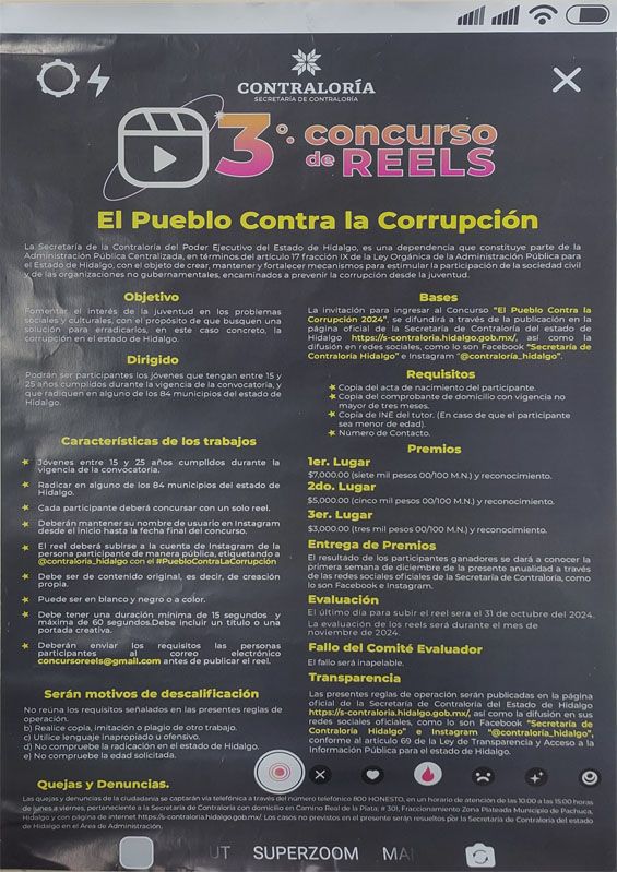 3er concurso de Reels: El pueblo contra la corrupción
